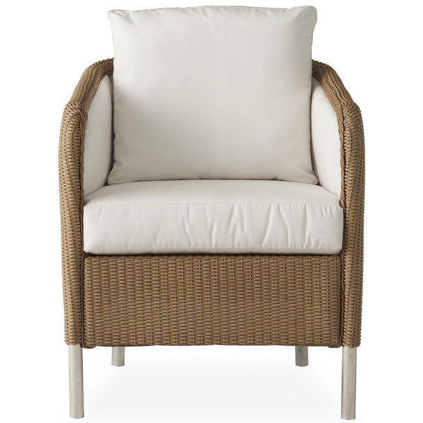 Lloyd Flanders Visions Outdoor Wicker Dining Set with Teak Live Edge Table