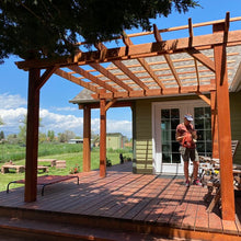 Load image into Gallery viewer, Best Redwood Super Deck Pergola – Enhance Your Outdoor Living Space