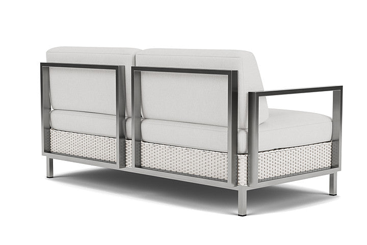 Lloyd Flanders Elements Settee with Stainless Steel Arms and Back