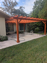 Load image into Gallery viewer, Best Redwood Outdoor Super Deck Attached Pergola – Create Your Perfect Outdoor Retreat
