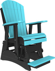 2 Adirondack Balcony Glider Aruba Blue Black