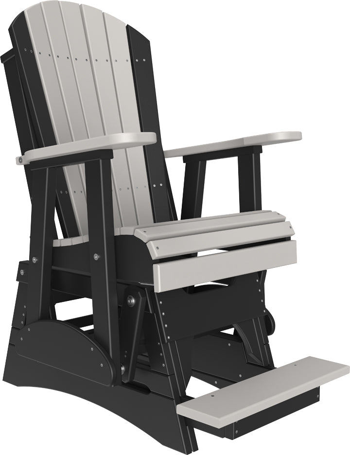 2 Adirondack Balcony Glider Dove Gray Black