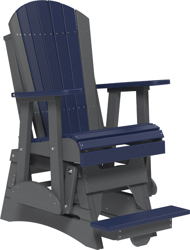 2 Adirondack Poly Balcony Glider Patriot Blue Slate