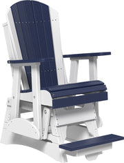 2 Adirondack Poly Balcony Glider Patriot Blue White