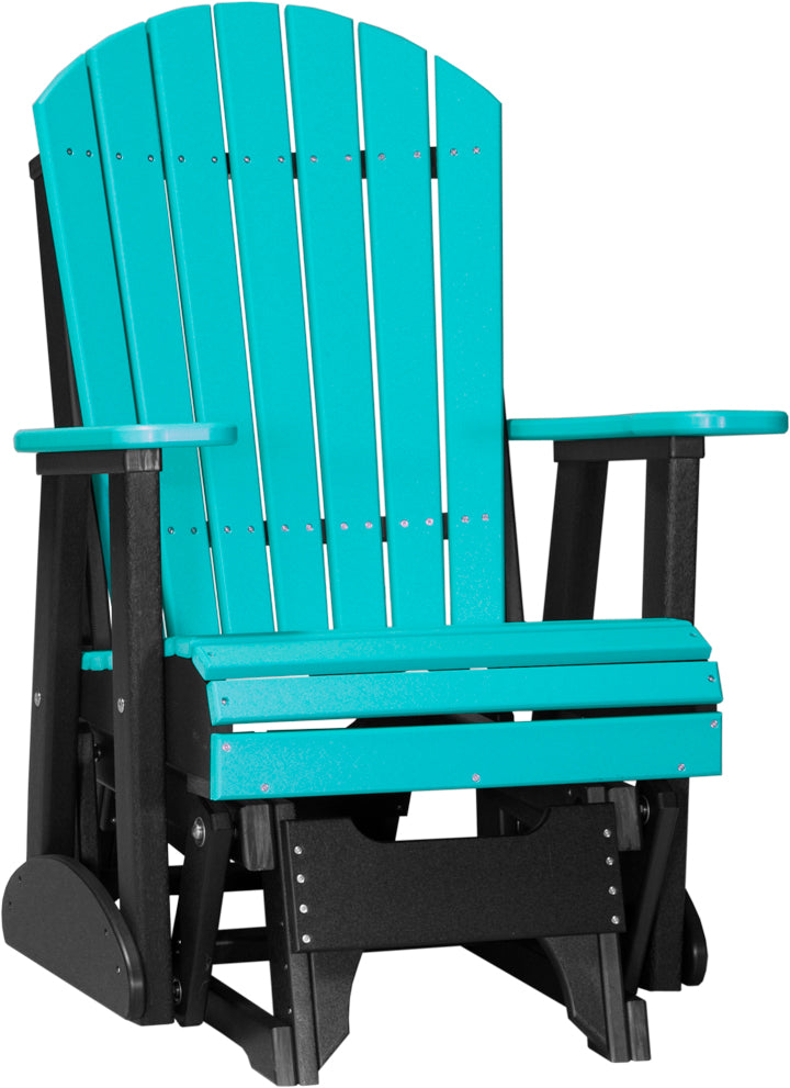 2 Adirondack Poly Glider Aruba Blue Black