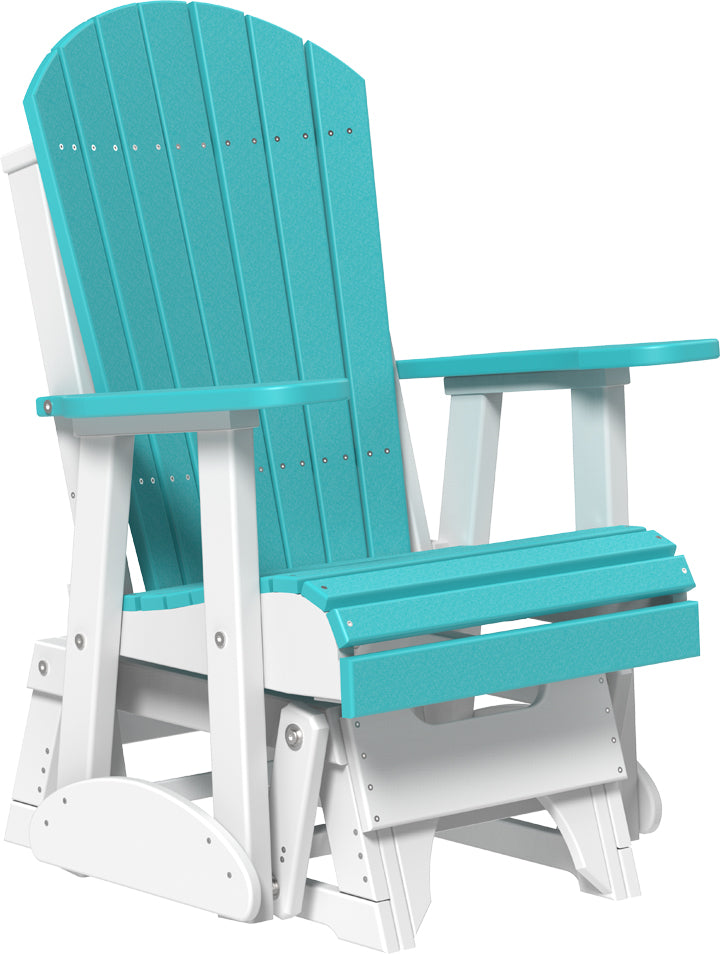 2 Adirondack Poly Glider Aruba Blue White