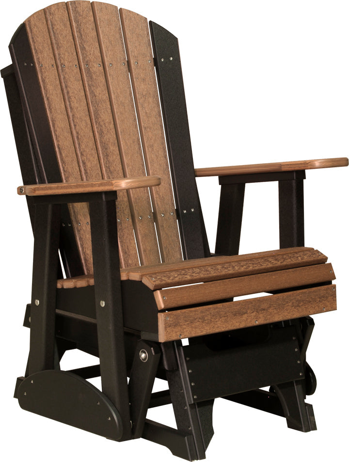 2 Adirondack Poly Glider Antique Mahogany Black