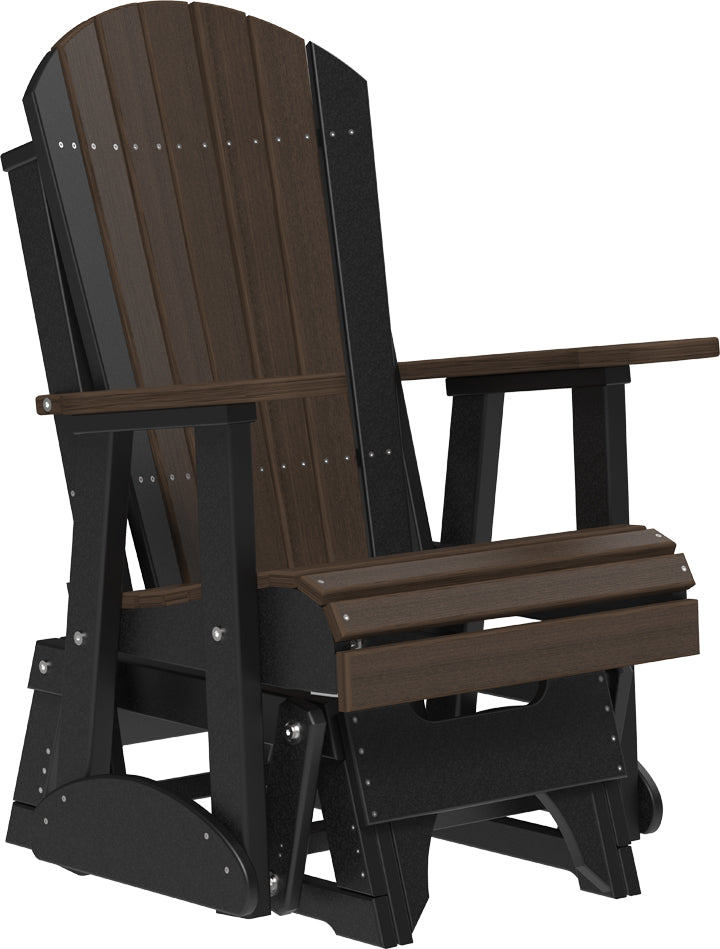 2 Adirondack Poly Glider Brazilian Walnut Black