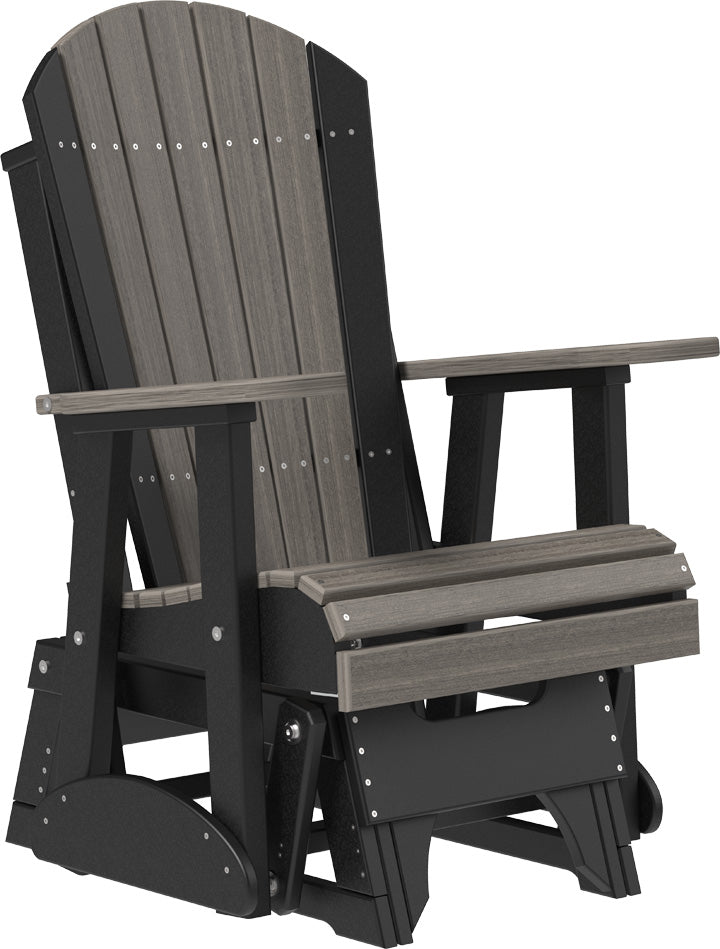 2 Adirondack Poly Glider Coastal Gray Black