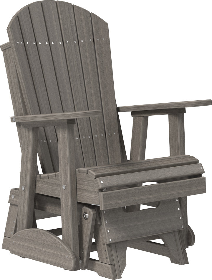 2 Adirondack Poly Glider Coastal Gray
