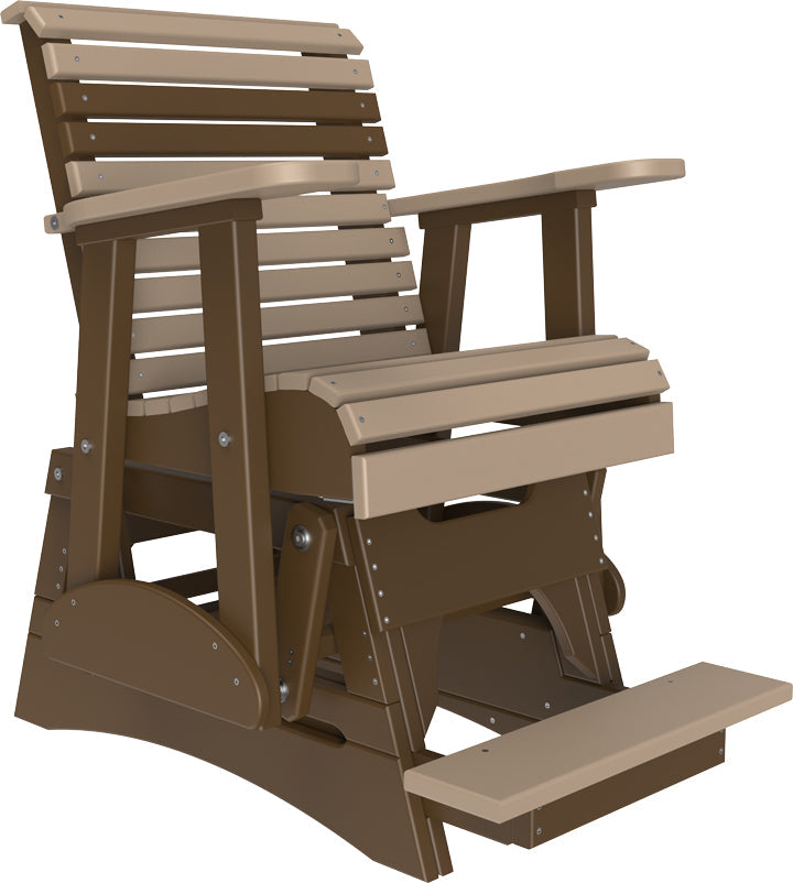 2 Plain Balcony Glider Weatherwood Chestnut
