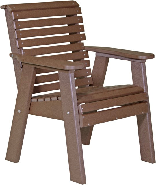 2 Plain Poly Bench Chestnut Brown