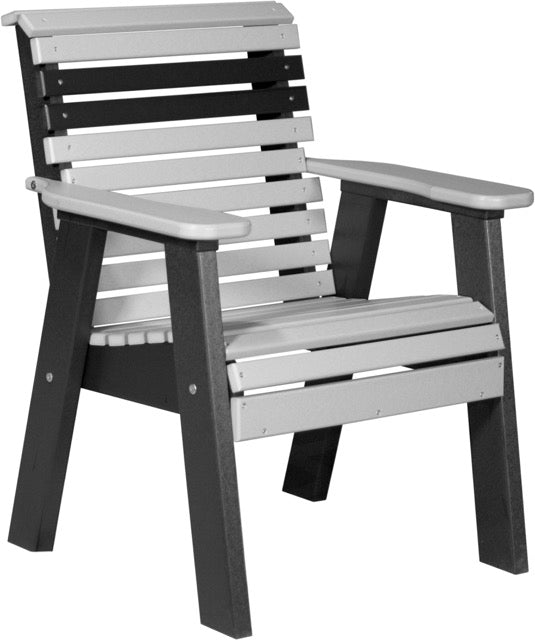 2 Plain Poly Bench Dove Gray Black