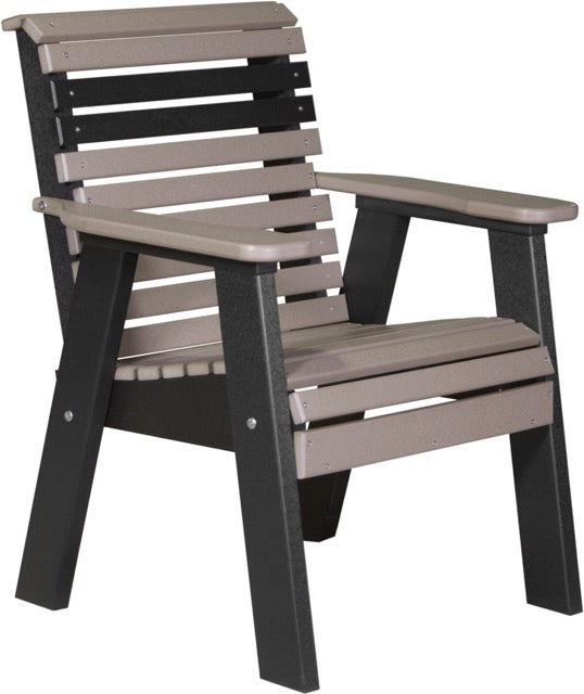 2 Plain Poly Bench Weatherwood Black