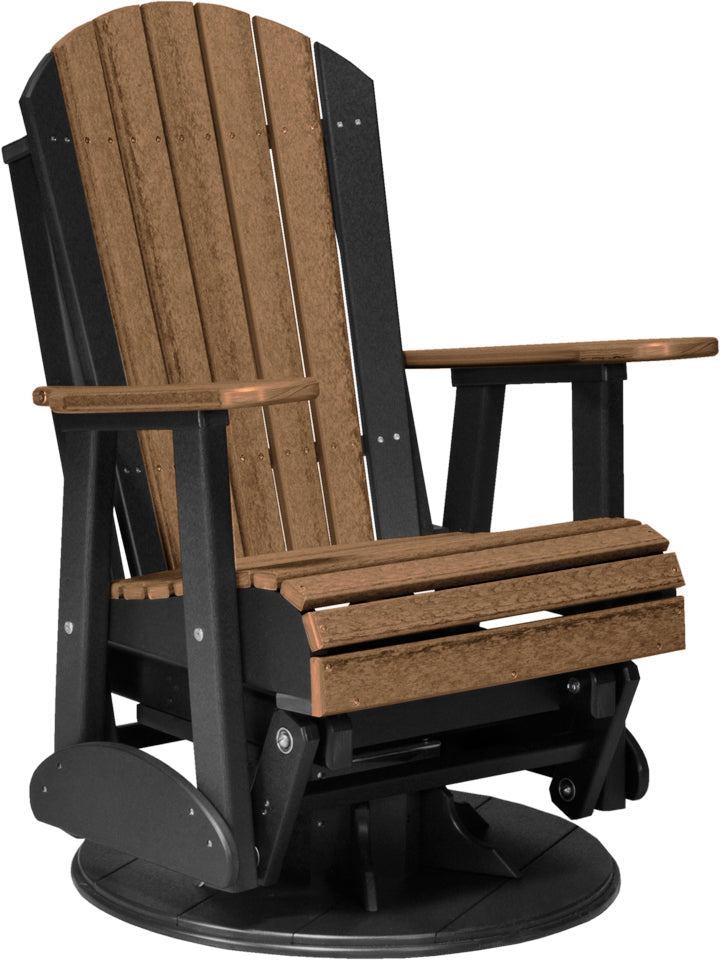 2 Swivel Adirondack Poly Glider Antique Mahogany
