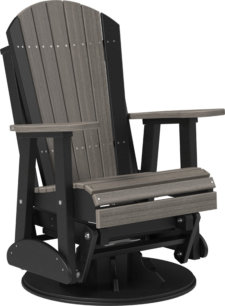 2 Swivel Adirondack Poly Glider Coastal Gray