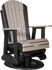 2 Swivel Adirondack Poly Glider Weatherwood