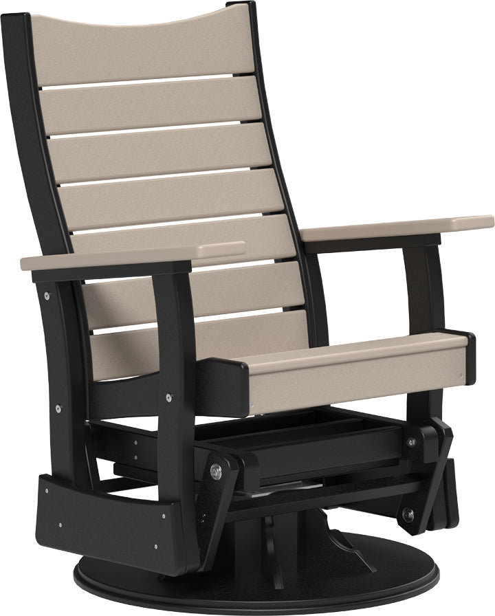 2 Swivel Contour Poly Glider Weatherwood