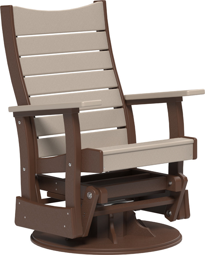 2 Swivel Contour Poly Glider Weatherwood Chestnut