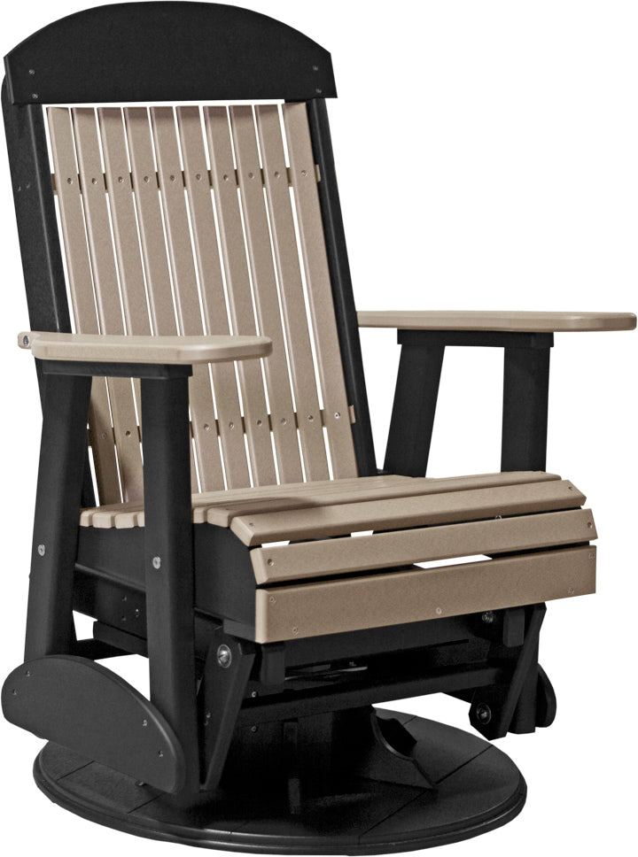 2 Swivel Classic Poly Glider Weatherwood