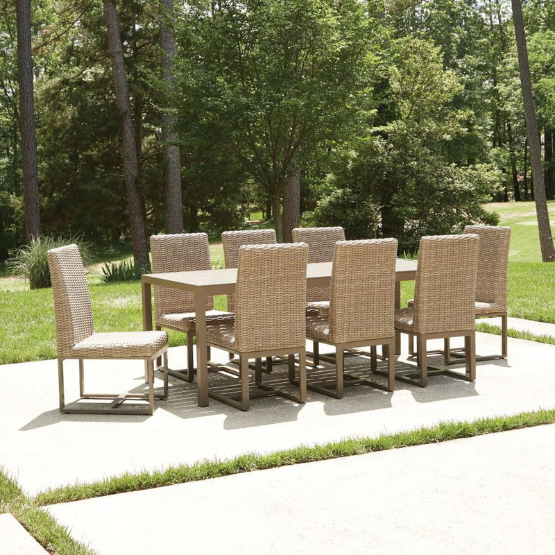 Lloyd Flanders Milan Outdoor Dining Set with Seat Cushions