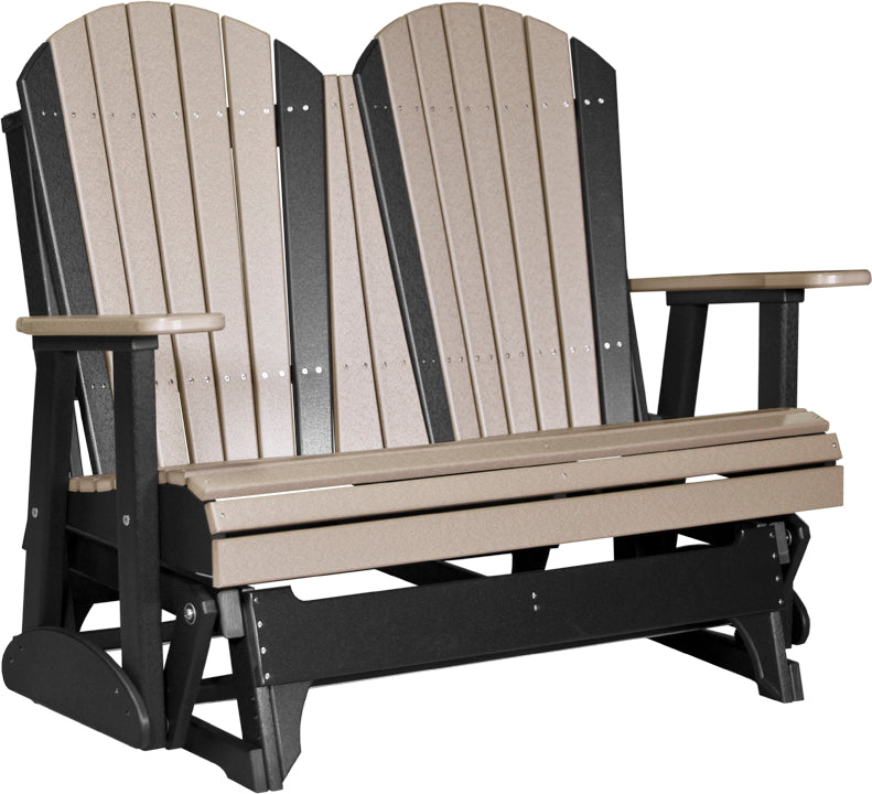 4 Adirondack Poly Glider Weatherwood
