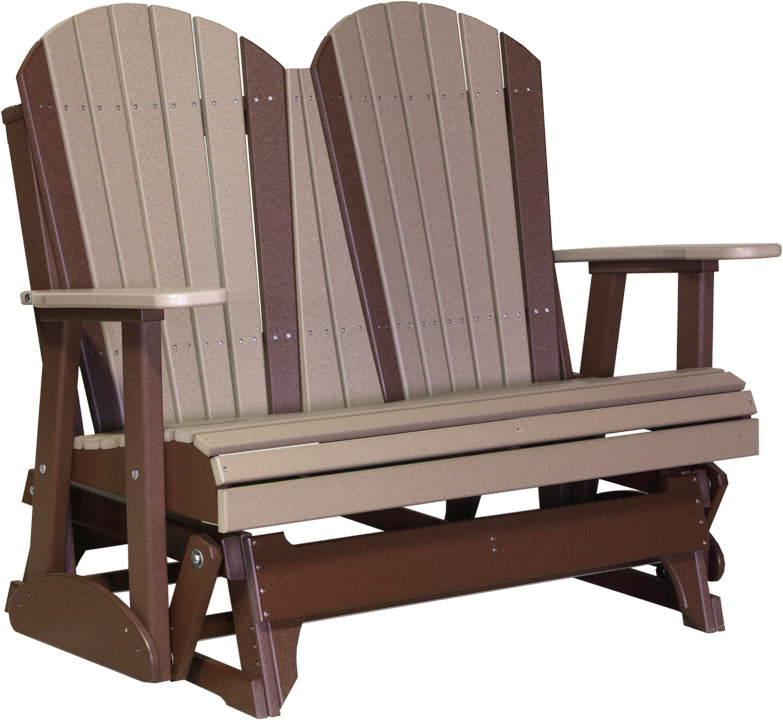 4 Adirondack Poly Glider Weatherwood Chestnut