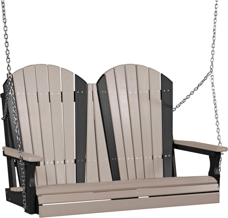 4 Adirondack Poly Swing Weatherwood