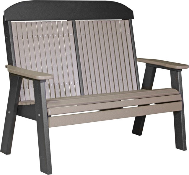 4 Classic Poly Bench Weatherwood Black