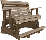 4 Plain Balcony Glider Weatherwood Chestnut