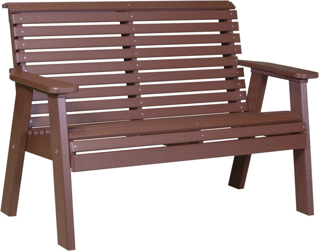 4 Plain Poly Bench Chestnut Brown