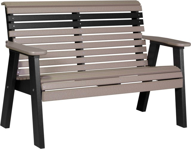 4 Plain Poly Bench Weatherwood Black