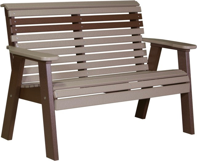 4 Plain Poly Bench Weatherwood Chestnut Brown