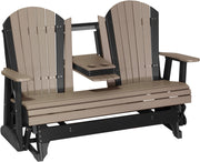 5 Adirondack Poly Glider Weatherwood