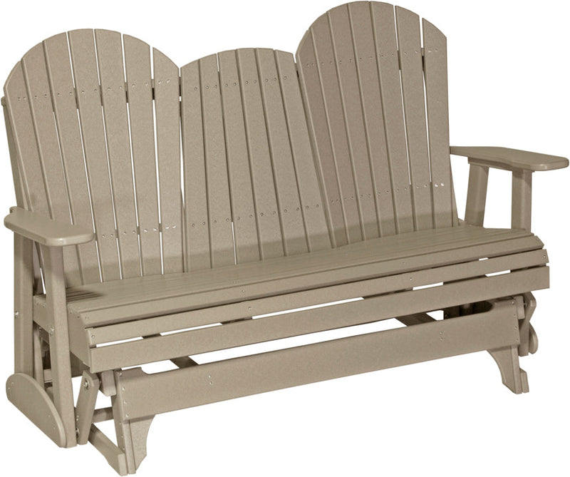 5 Adirondack Poly Glider Weatherwood