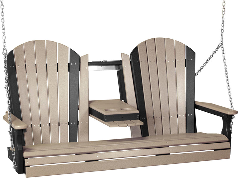 5 Adirondack Poly Swing Weatherwood