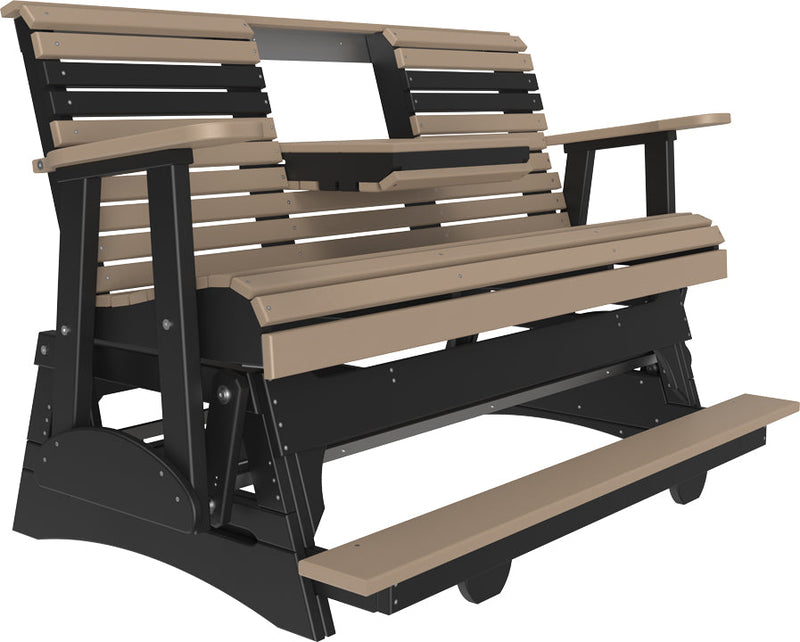 5 Plain Balcony Glider Weatherwood