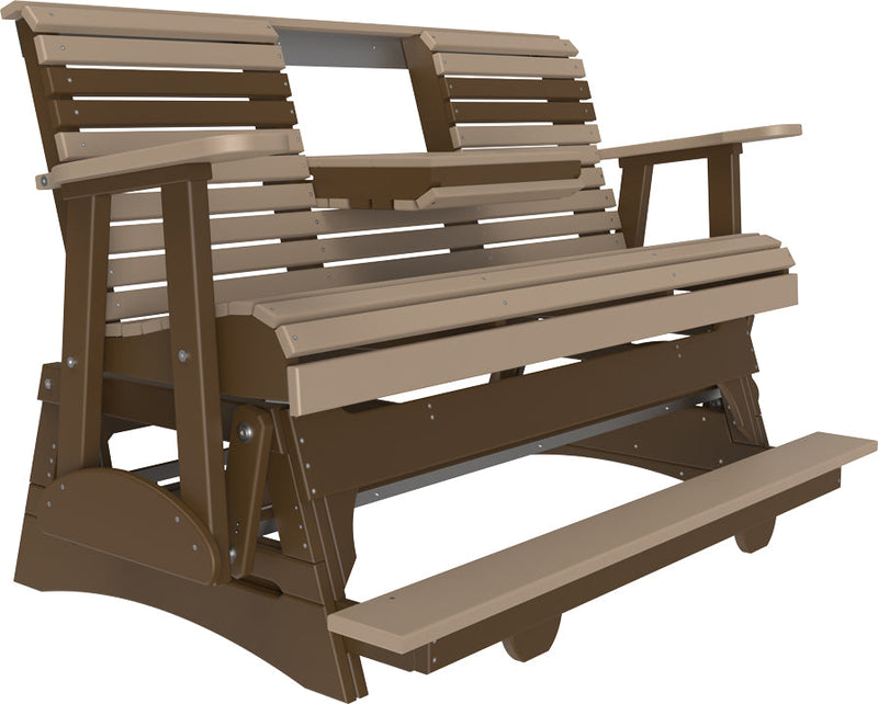 5 Plain Balcony Glider Weatherwood Chestnut