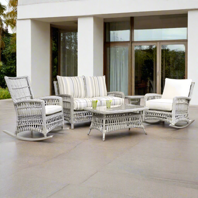 Lloyd Flanders Mackinac 5-Piece Woven Vinyl Loveseat Set