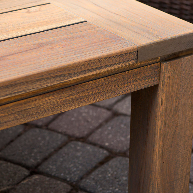 Lloyd Flanders Teak 63-84” Butterfly Leaf Umbrella Dining Table