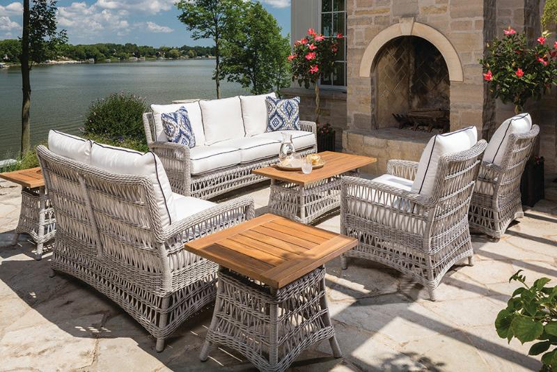 Lloyd Flanders Mackinac 7-Piece Woven Vinyl Conversation Set