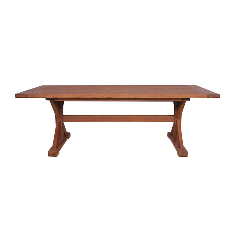 Lloyd Flanders Teak 87” Rectangular Trestle Base Dining Table