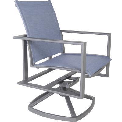 OW Lee Studio Sling Aluminum Swivel Rocker Outdoor Patio Dining Arm Chair