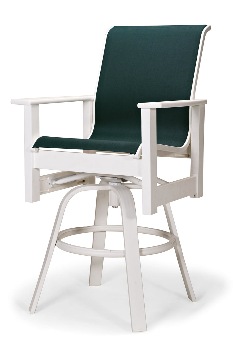 Telescope Leeward Marine Grade Polymer Sling Balcony Height Swivel Arm Chair