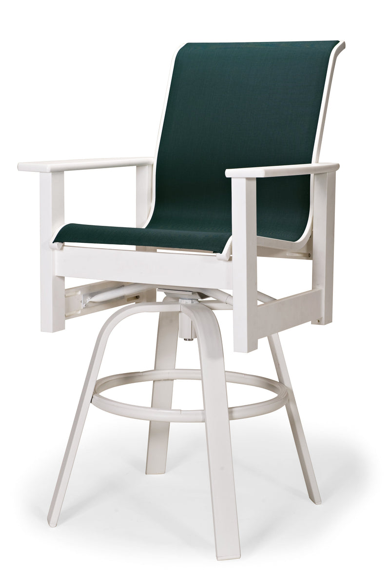 Telescope Leeward Marine Grade Polymer Sling Bar Height Swivel Arm Chair