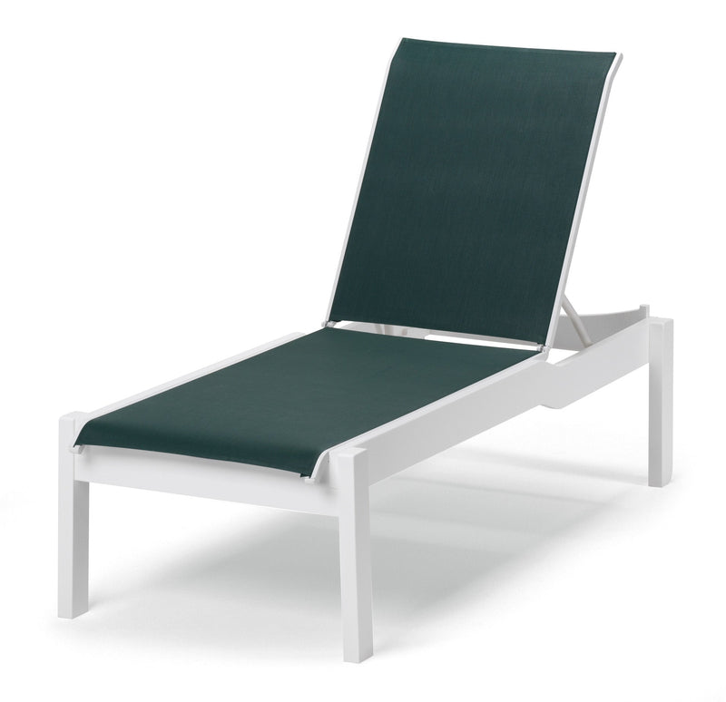 Dune Marine Grade Polymer Sling Stacking Armless Chaise With Wheels