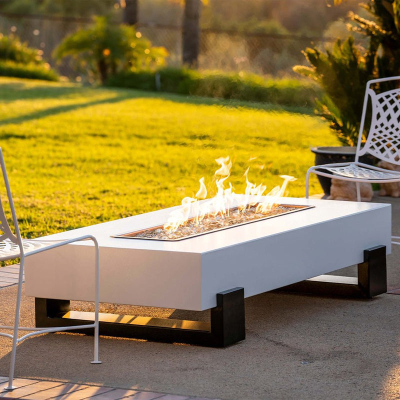 The Outdoor Plus Baja Black & White Powder-Coated Metal Fire Table