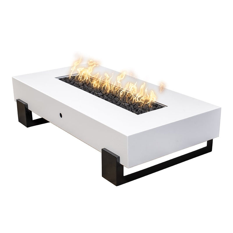The Outdoor Plus Baja Black & White Powder-Coated Metal Fire Table
