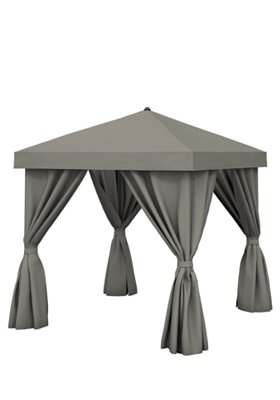 Aluminum Cabana, 8' Square w/ Fabric Curtains (no vent)