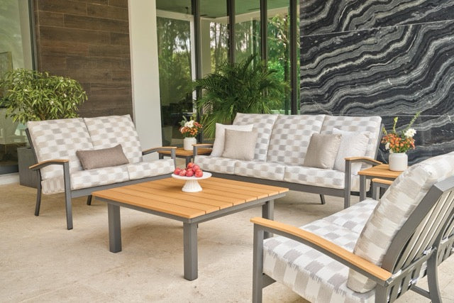 Bazza Deep Seat Three-Seat Sofa with Sunbrella Cushions
